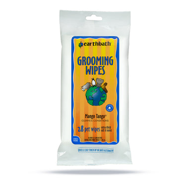 earthbath® Grooming Wipes – Extra-thick & extra Large, Mango Tango, 28 ct